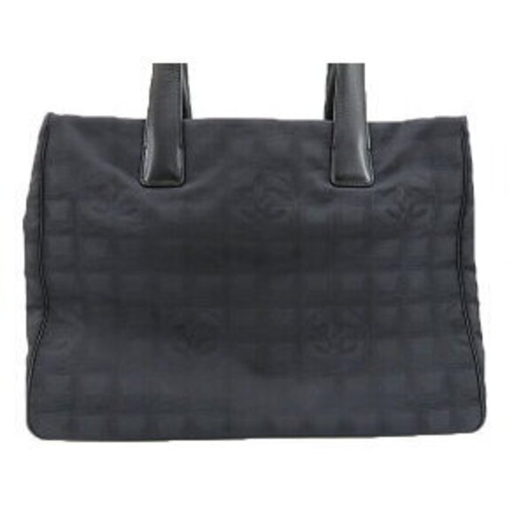 Chanel Travel Line Tote Bag Shoulder Black Nylon Leather - Picture 2 of 9